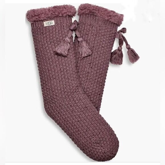 UGG Women's Nessie Fleece Lined Socks Mauve - Picture 1 of 5